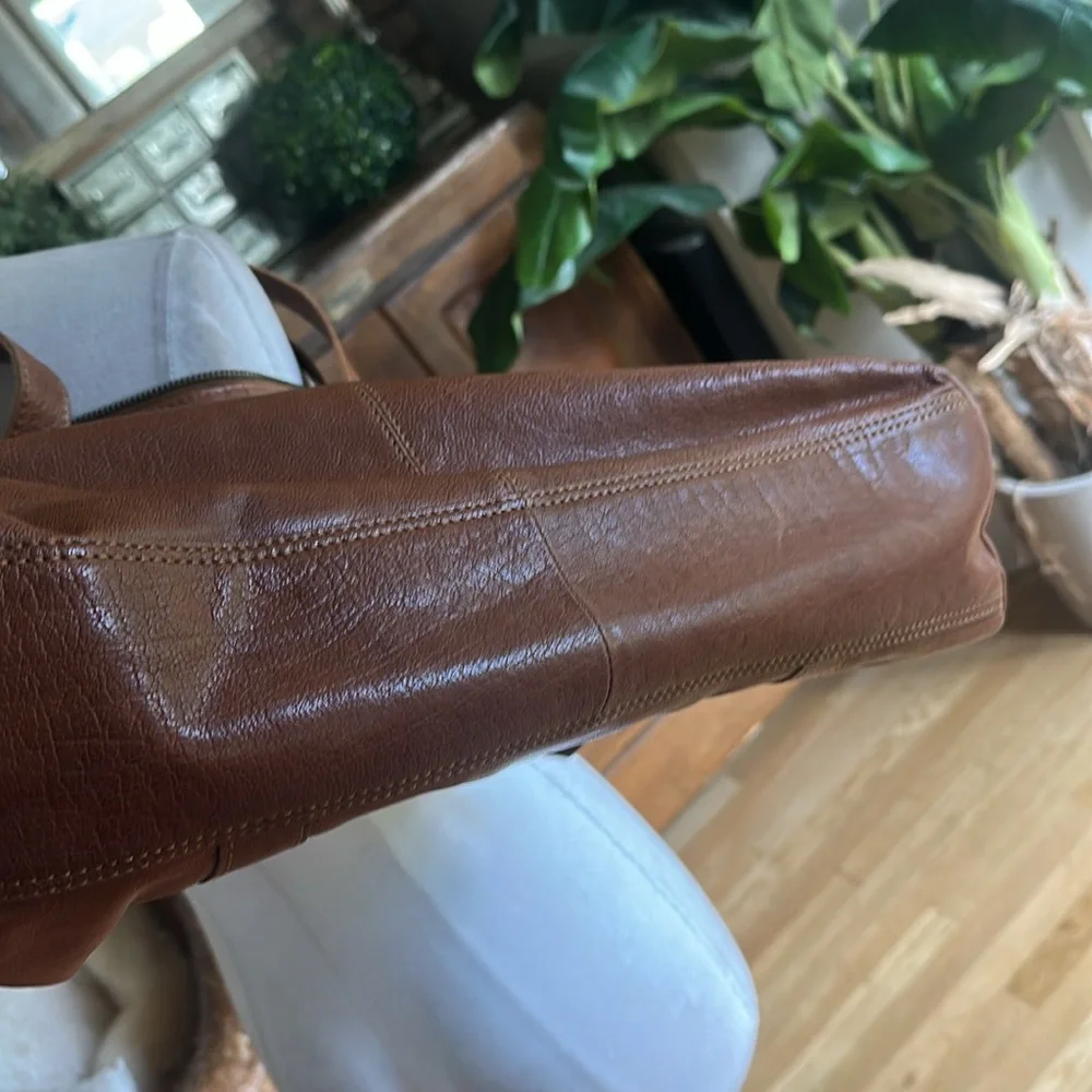 SPIKES & SPARROW COGNAC LEATHER LAPTOP BAG